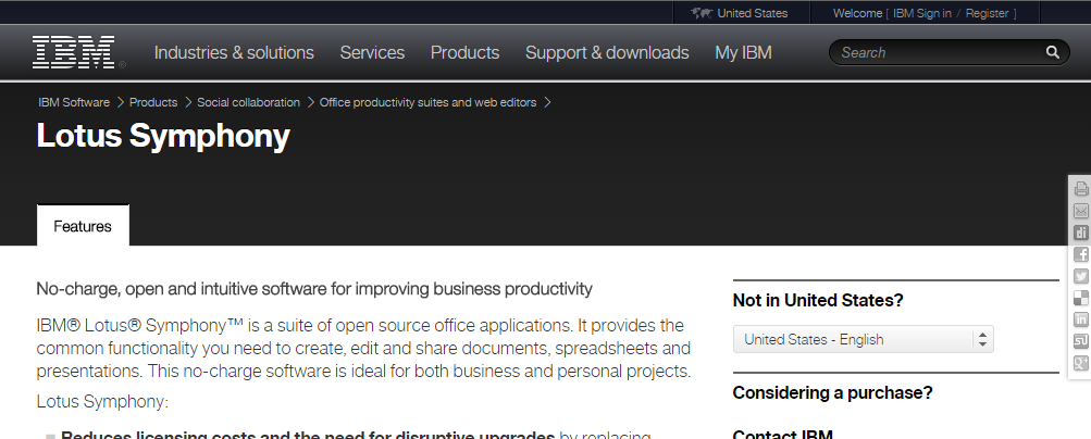IBM Symphony Word Processors Online
